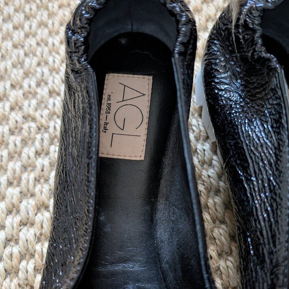 Agl Micro Pointed Toe Slip-On Loafers Glossy Blac… - image 4